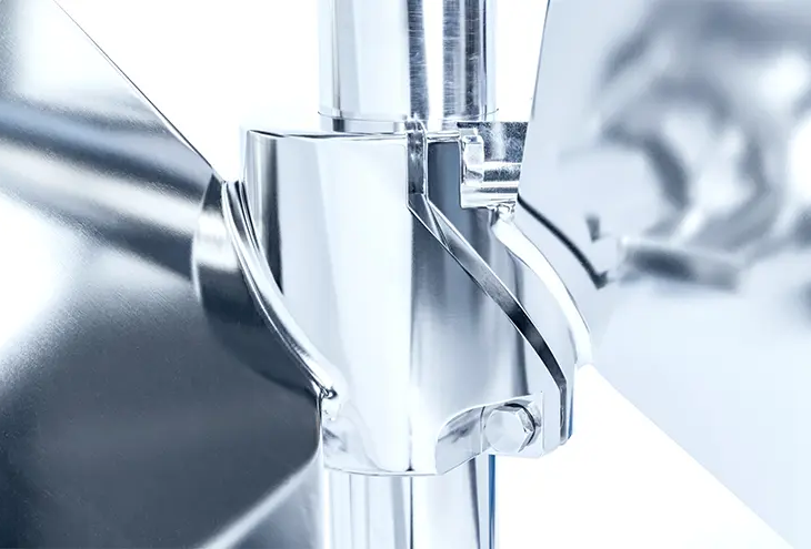 Closely zoomed detailed view of impeller blades