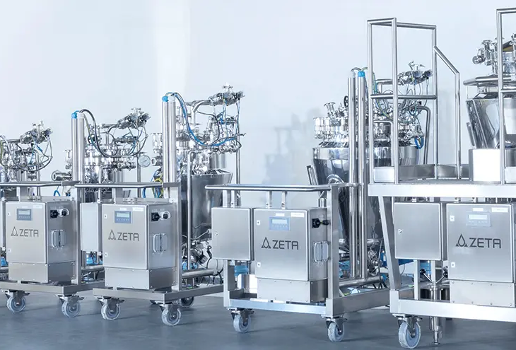 Five mobile production skids of various sizes